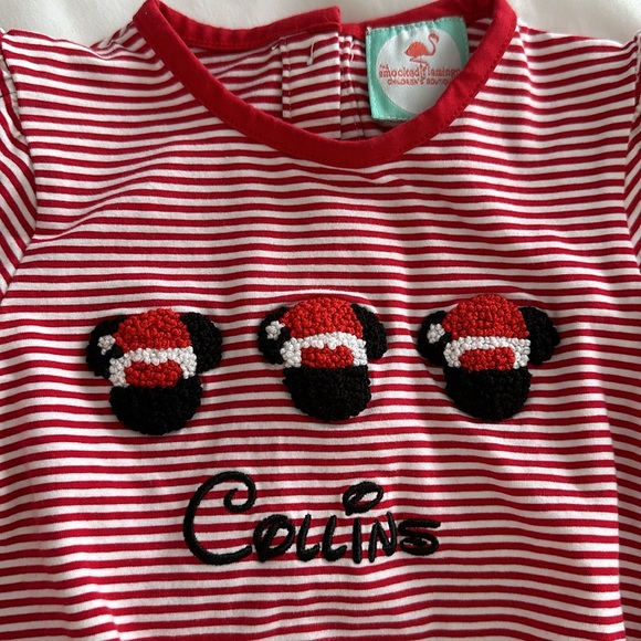 Smocked Flamingo Disney bubble with “Collins” embroidered - Picture 2 of 6